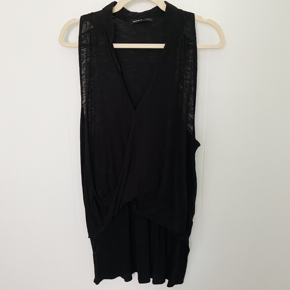 High Low black tank top